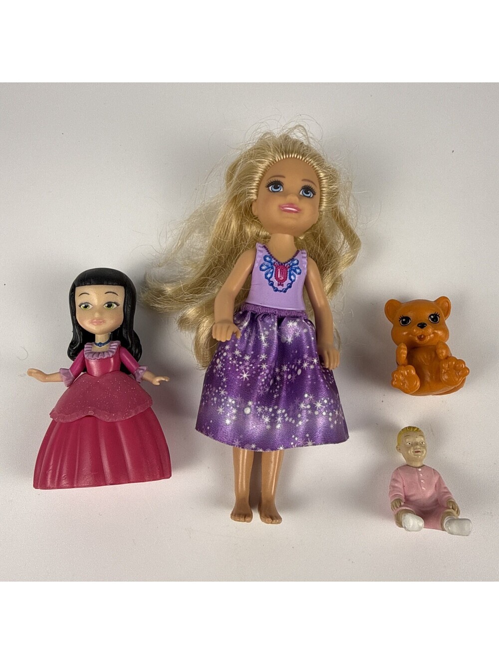 Mattel Barbie Dreamtopia Chelsea Doll Lot 5" Princess Star Dress Baby Pajamas